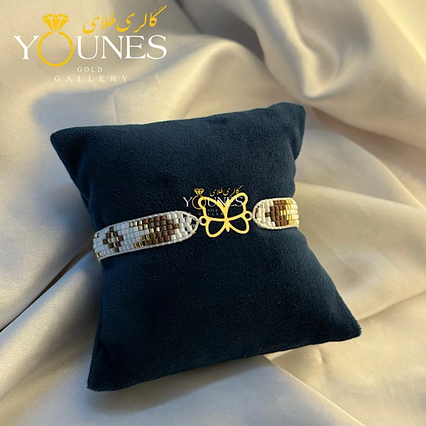 دستبند میوکی پروانه لیزری طلا